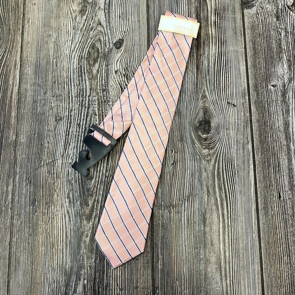 MICHAEL Kors Orange Blue Crosshatch Silk Tie - Picture 6 of 7